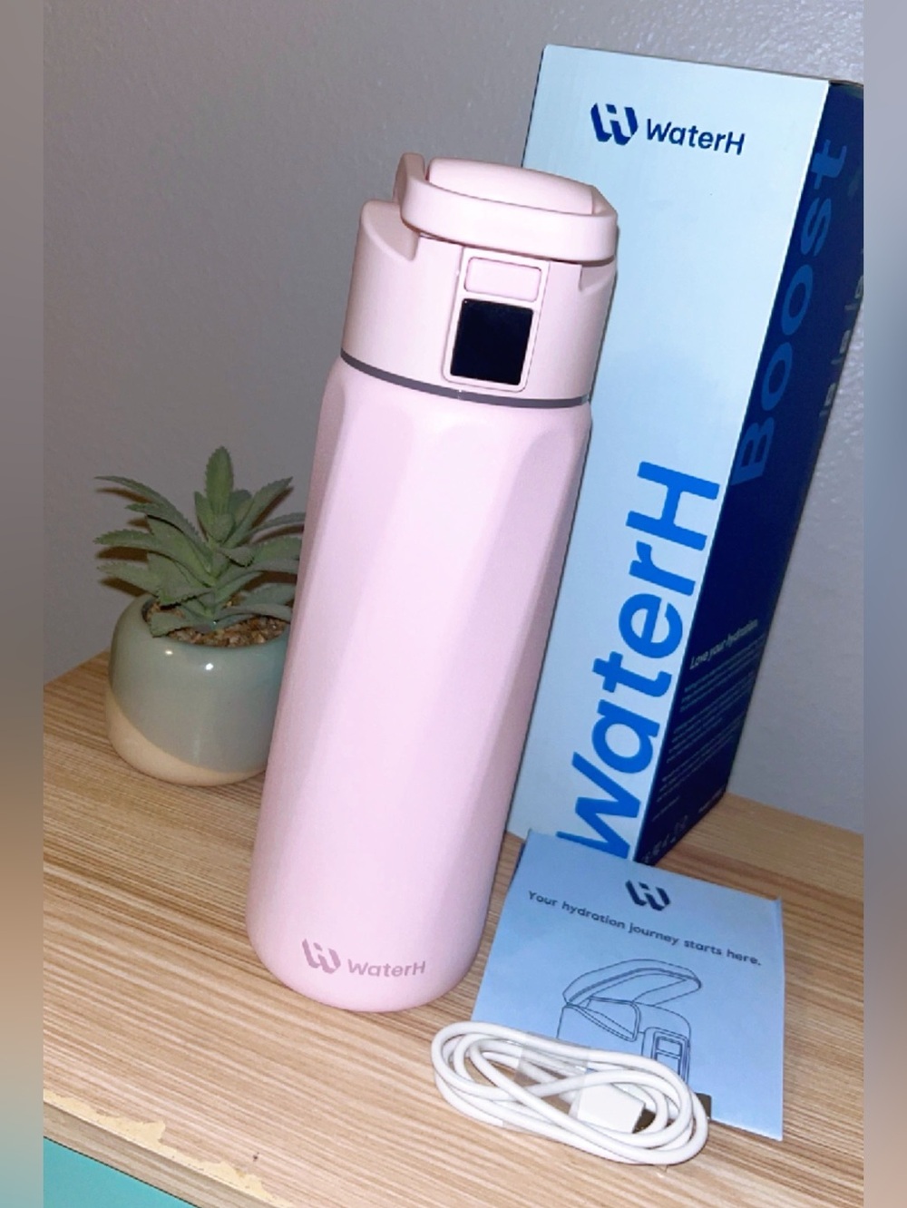 WaterH BOOST Smart Water Bottle Tracker with Reminder to Drink Water, 24oz